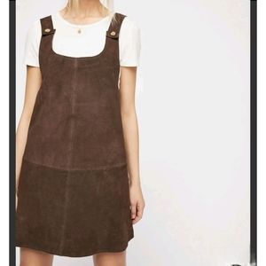 NWOT Free People Suede Mini Jumper Dress. Size XS